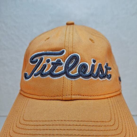 Titleist Pro V1 FJ Embroidered Hat Orange Navy Logo Adjustable Dad Cap Cotton - Picture 3 of 8